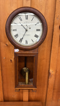 Seth Thomas Pendulum Wall Clock with Crank -Works