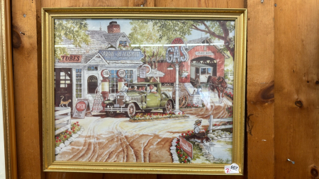 Framed Old Service Station Print