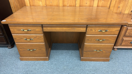 Double Pedestal Wooden Desk