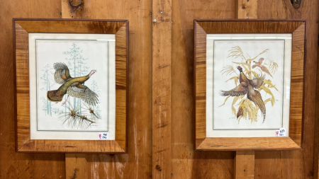 2 J. Lockhart Prints -Tiger Maple & Cherry Frames