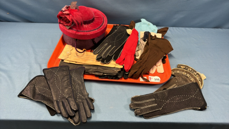 19 Pairs of Unworn Ladies Gloves & Small Hat Box