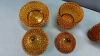 4 Piece Dark Amber Glass Hobnail Breakfast Set - 3