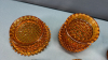 4 Piece Dark Amber Glass Hobnail Breakfast Set - 4