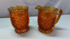 4 Piece Dark Amber Glass Hobnail Breakfast Set - 5