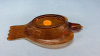 Amber Glass Hemingray Bird Relish Dish - 4