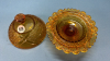 Amber Daisy and Button w/ Crossbands Butter Dish - 3