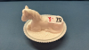 Milk Glass McKee Covered Horse Dish - 2