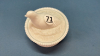 Milk Glass Signed McKee Canary on Round Basket - 2