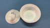 Milk Glass Signed McKee Canary on Round Basket - 4