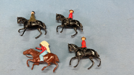 4 Mounted Horses -All Approx. 2.5in High -See Note