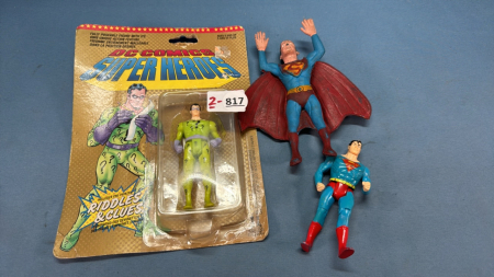 2 Batman and 1 Riddler Figurines