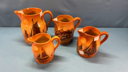 4 Scenic Medalta Pitchers -See Notes