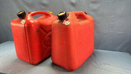 2 Plastic Gas Containers -5 and 6 Gallon