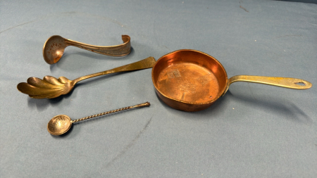 Cream Top Spoon, 3" Copper Skillet etc.