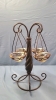 4 Drop Metal Candle Holder and Leather Wine Carrier - 3