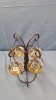 4 Drop Metal Candle Holder and Leather Wine Carrier - 4