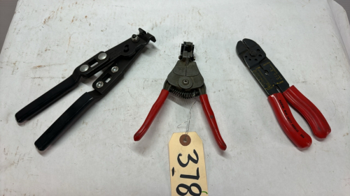 CV Boot Clamp Pliers and 2 Pairs of Wire Strippers