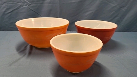 3 Vintage Pyrex Harvest Wheat Pattern Mixing Bowls