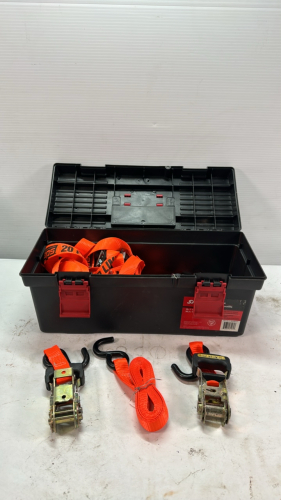 Plastic Tool Box with 5 Ratchet Straps