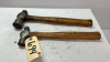 2 Ball Peen Hammers with Wooden Handles