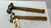 2 Ball Peen Hammers with Wooden Handles - 2