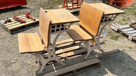 Pair of vintage school desks