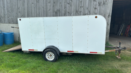 Single axle enclosed 12 foot trailer with ramp door