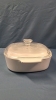 Corning Ware Casserole w/ Lid & Shallow Roast Pan w/Stand - 3