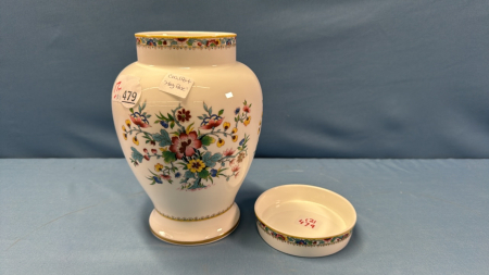 Coalport Ming Rose 8.5" Vase and 4" Shallow Dish