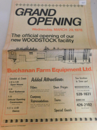 Grand Opening Flyer Buchanan Farm Equipment