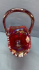 Daisy & Button Carnival Glass Basket - 3