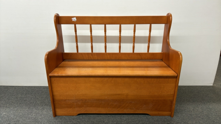 Maple Deacon's Bench with Storage