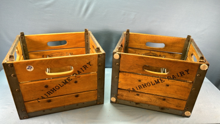 2 Fairholme Dairy 6 Bottle Crates - See Notes