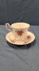 4 Cups & Saucers and Gibson's Tea Pot on a Glass Tray - 24