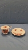 4 Cups & Saucers and Gibson's Tea Pot on a Glass Tray - 26