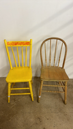 2 Antique Wooden Chairs