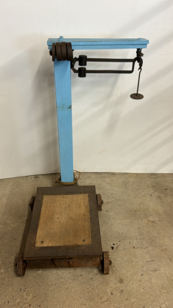 Platform Scale With Weights And Brass Beam- 44in H