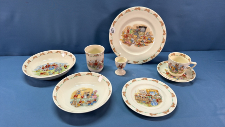 8 Pc. Royal Doulton Bunnykins Dishes -See Notes