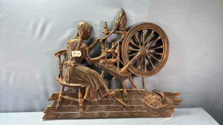 Coppercraft Spinning Wheel Plaque - 25inW x 20inH