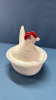 Milk Glass Hen on the Nest -Open Tailed - 7