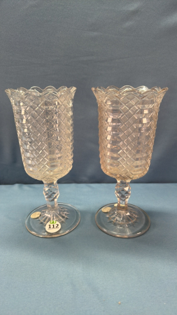 Pair of 9in High Jacob's Ladder Celery Vases