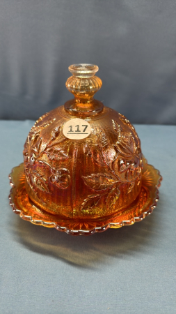 Carnival Glass Butter Dish