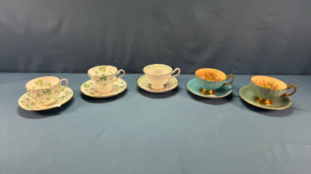 5 Aynsley Tea Cups and Saucers