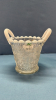 End of Day Vase & White Opalescent Beaded Basket - 3