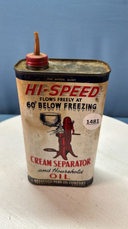 Cream Separator Oil One Quart Tin