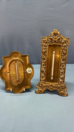 2 Brass Thermometers