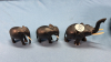 6 Ebony Elephants -3 Have Broken Tusks - 6