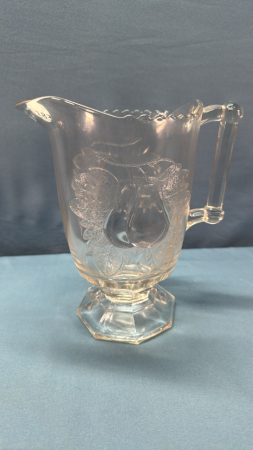 Vintage Glass Pear Pattern Water Pitcher