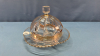 Gold Trimmed Glass Butter Dish - 6