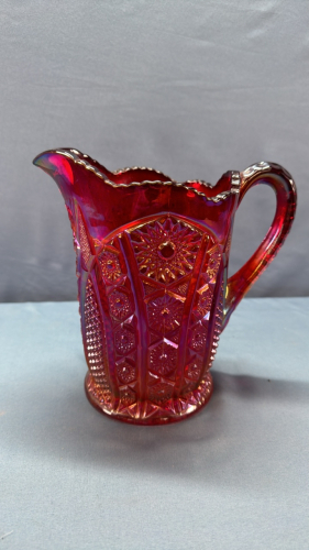 Carnival Red Glass Water Pitcher